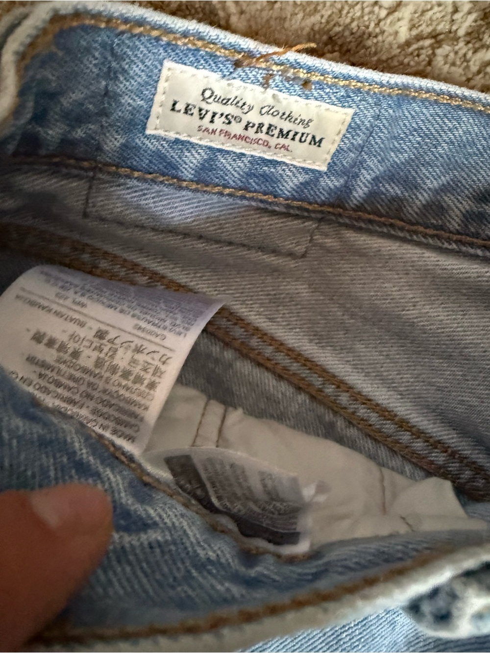Levi's 501 Light Blue Distressed Denim Cutoff Shorts with Frayed Hem - Picture 4 of 4